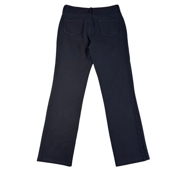 St John's Bay Pants Black WMNS M Straight Leg Trousers Mid Rise Classic Fit - Picture 2 of 5